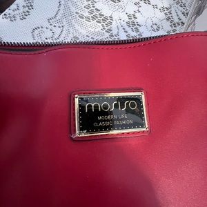 MOSIO Leather Tote / Purse long strap included / small computer case NWT NEW